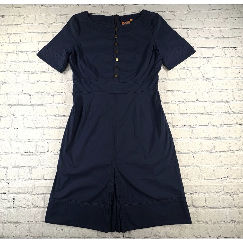 Tory Burch Montgomery Dress Navy Size 6 Gold Buttons